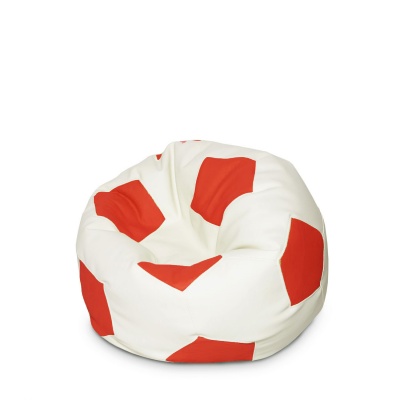 Кресло-мяч детский Экокожа Красно белый (50х50х50 см) Папа Пуф купить в магазине Папа Пуф недорого